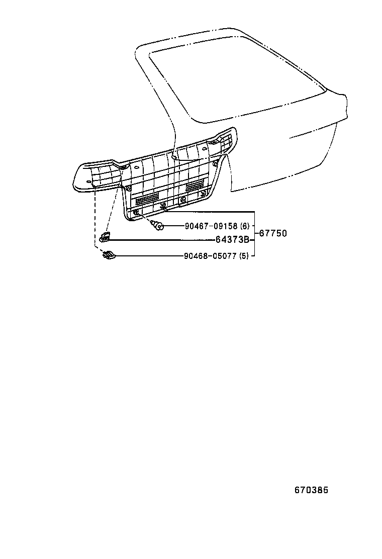 64818-12010 SPACER, BACK DOOR GLASS, NO.1 product image