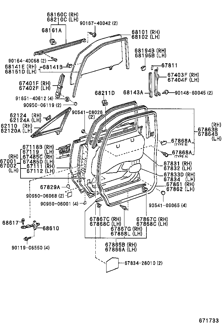 67001-28050 PANEL SUB-ASSY, FRONT DOOR, RH product image