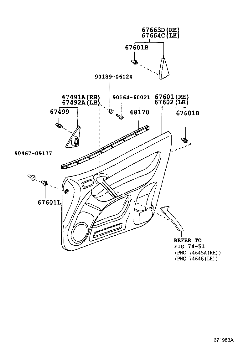67001-42100 PANEL SUB-ASSY, FRONT DOOR, RH product image