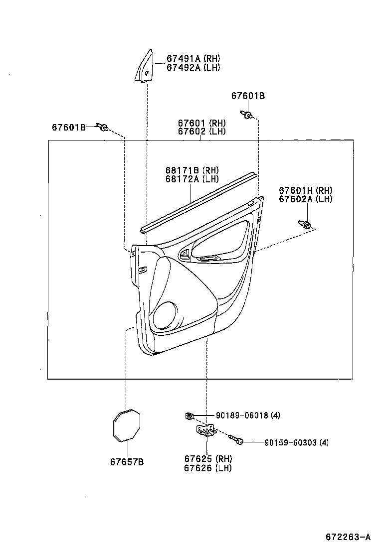 67771-35010 RETAINER, DOOR TRIM, RH product image