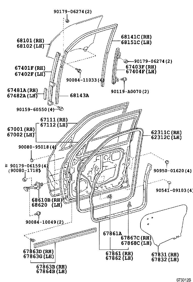 67001-0C080 PANEL SUB-ASSY, FRONT DOOR, RH product image
