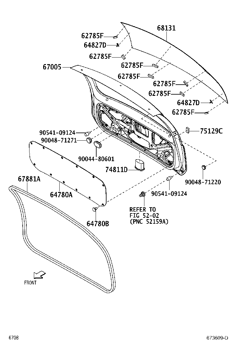 64818-87704 SPACER, BACK DOOR GLASS product image