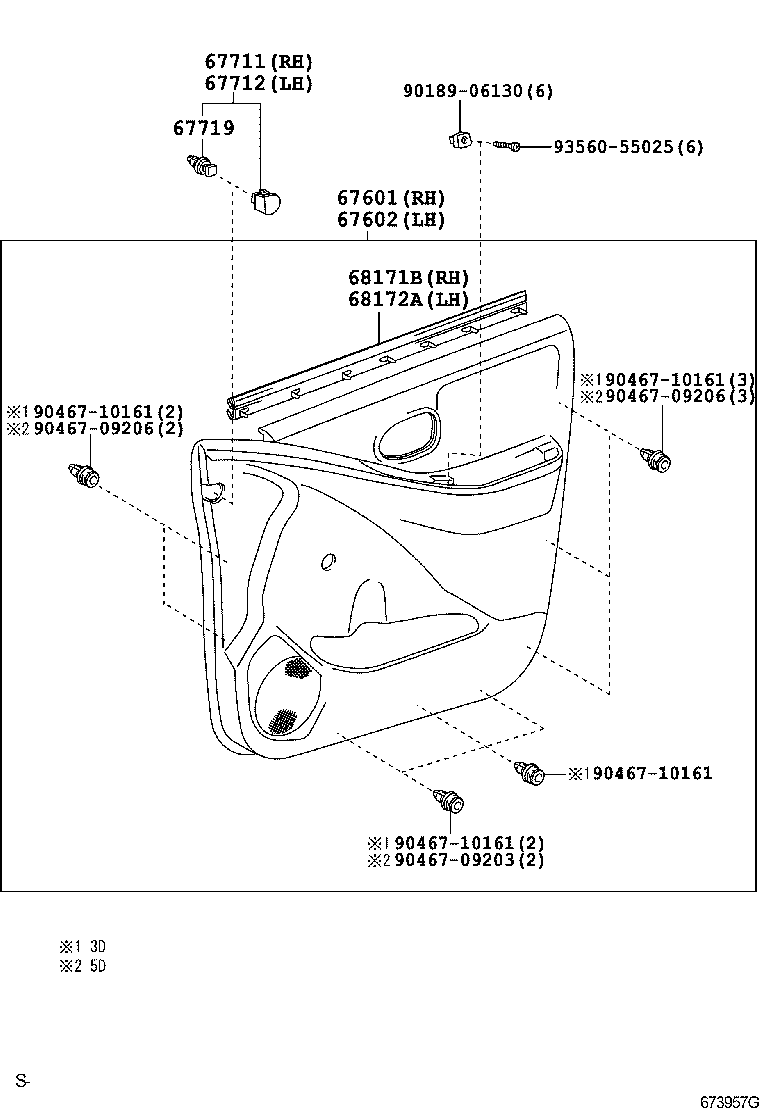 67001-52260 PANEL SUB-ASSY, FRONT DOOR, RH product image