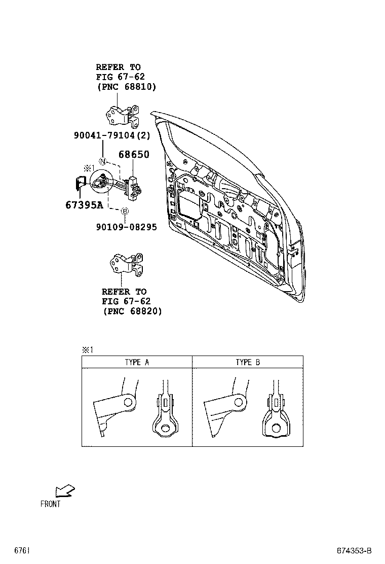 64818-B2010 SPACER, BACK DOOR GLASS, NO.1 product image