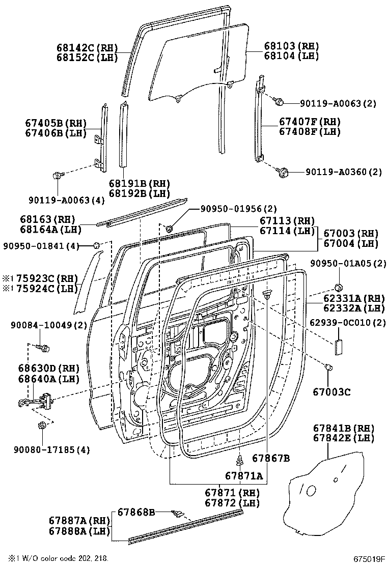 62332-0C040 WEATHERSTRIP, REAR DOOR OPENING TRIM, LH product image