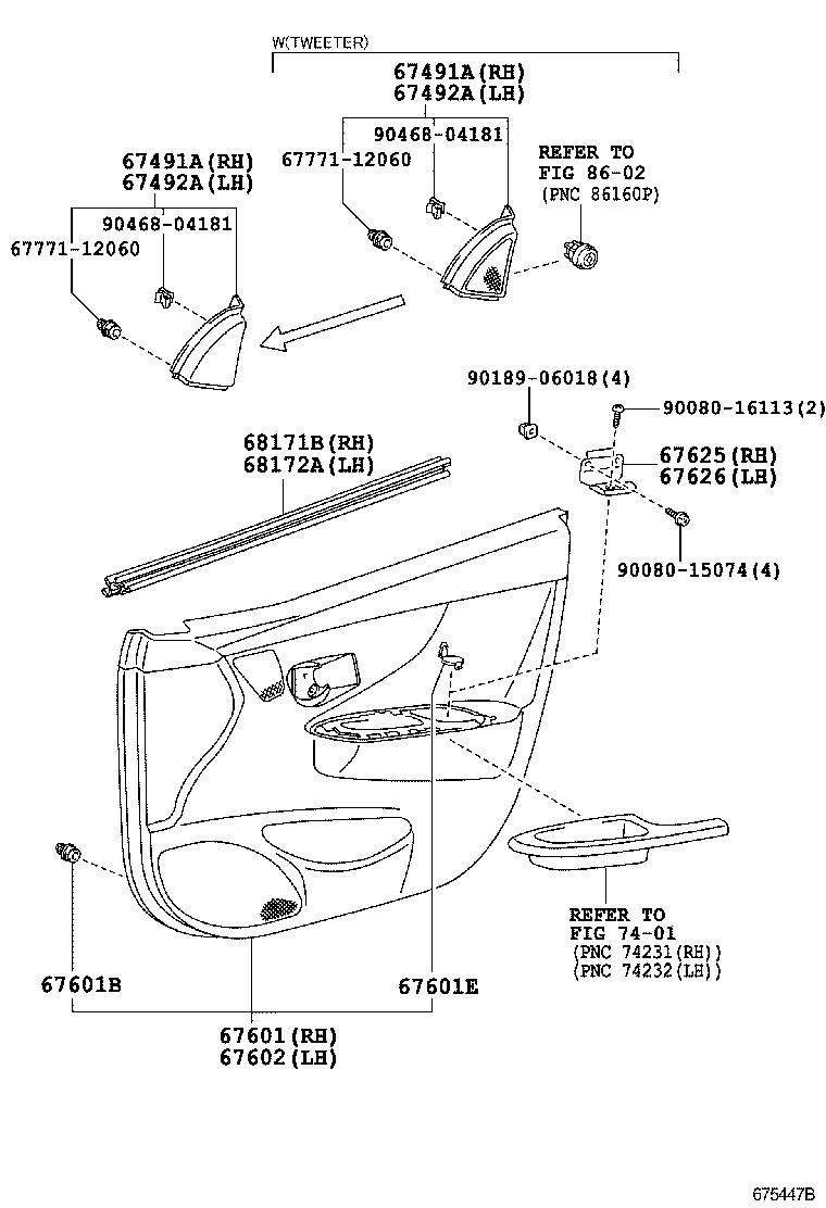 67001-02420 PANEL SUB-ASSY, FRONT DOOR, RH product image
