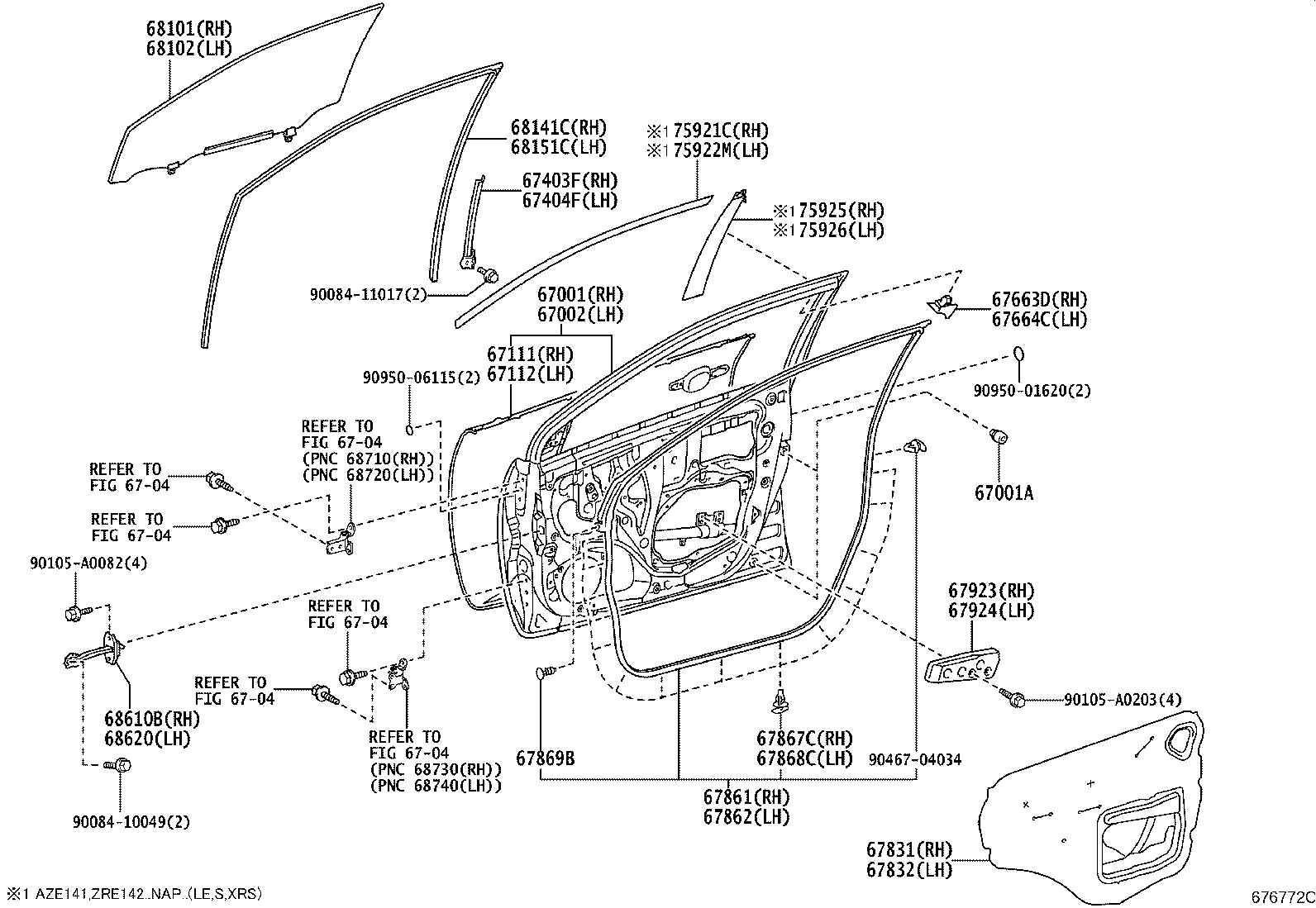 67001-02420 PANEL SUB-ASSY, FRONT DOOR, RH product image