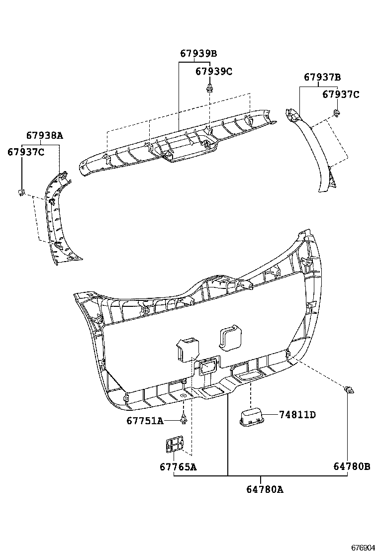 62785-0F020 SPACER, BACK DOOR GLASS product image