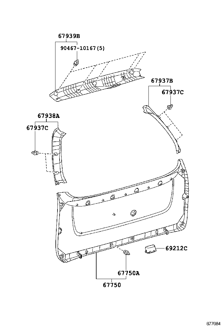 64818-08020 SPACER, BACK DOOR GLASS, NO.1 product image