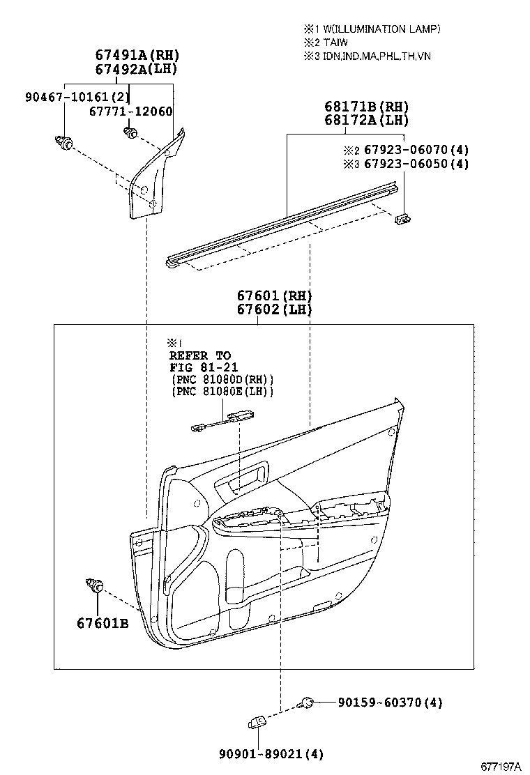67001-06211 PANEL SUB-ASSY, FRONT DOOR, RH product image