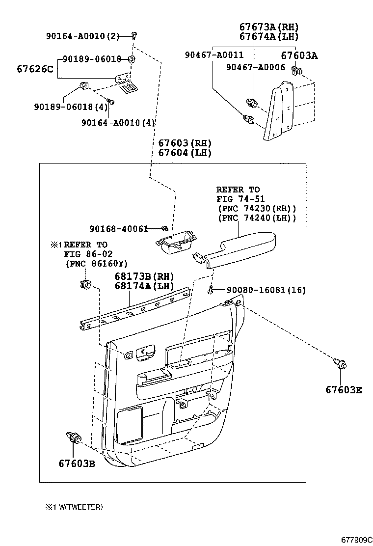 62332-0C040 WEATHERSTRIP, REAR DOOR OPENING TRIM, LH product image