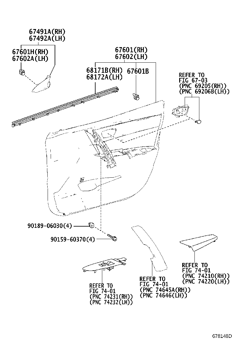 67001-02450 PANEL SUB-ASSY, FRONT DOOR, RH product image