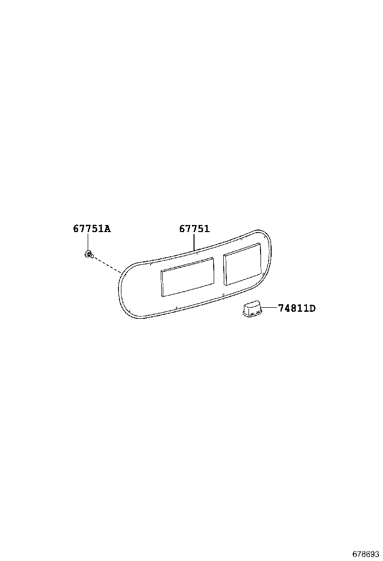 64818-52080 SPACER, BACK DOOR GLASS, NO.1 product image