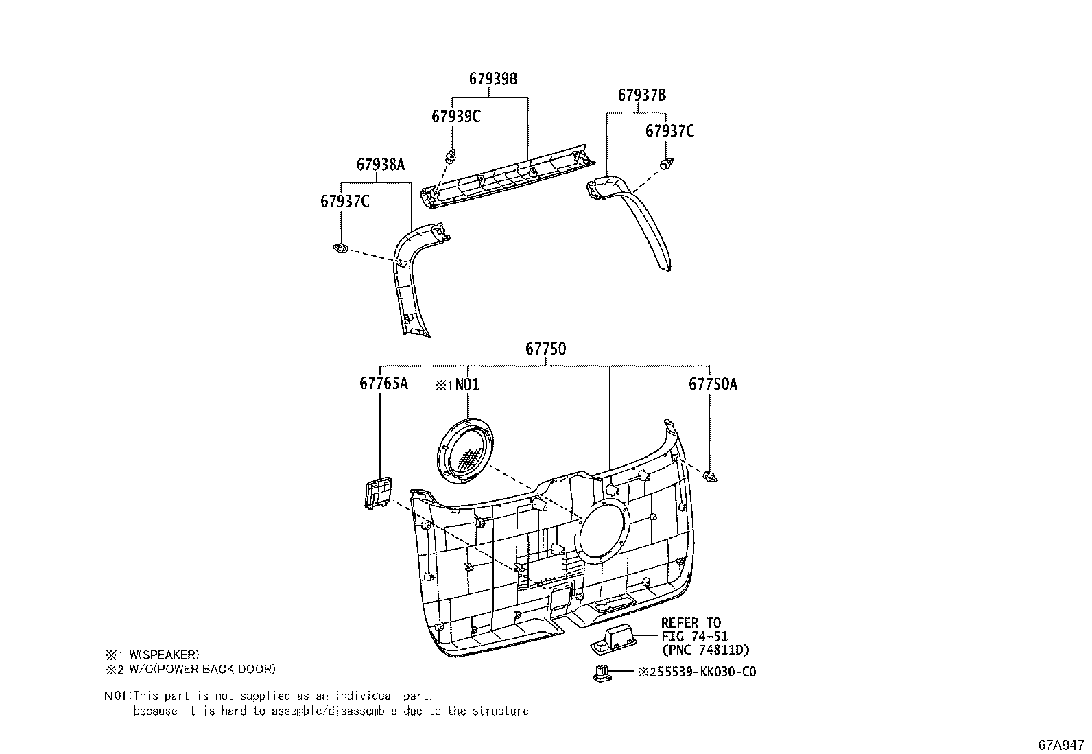 64886-0K080 CHANNEL, BACK DOOR GLASS, LH product image