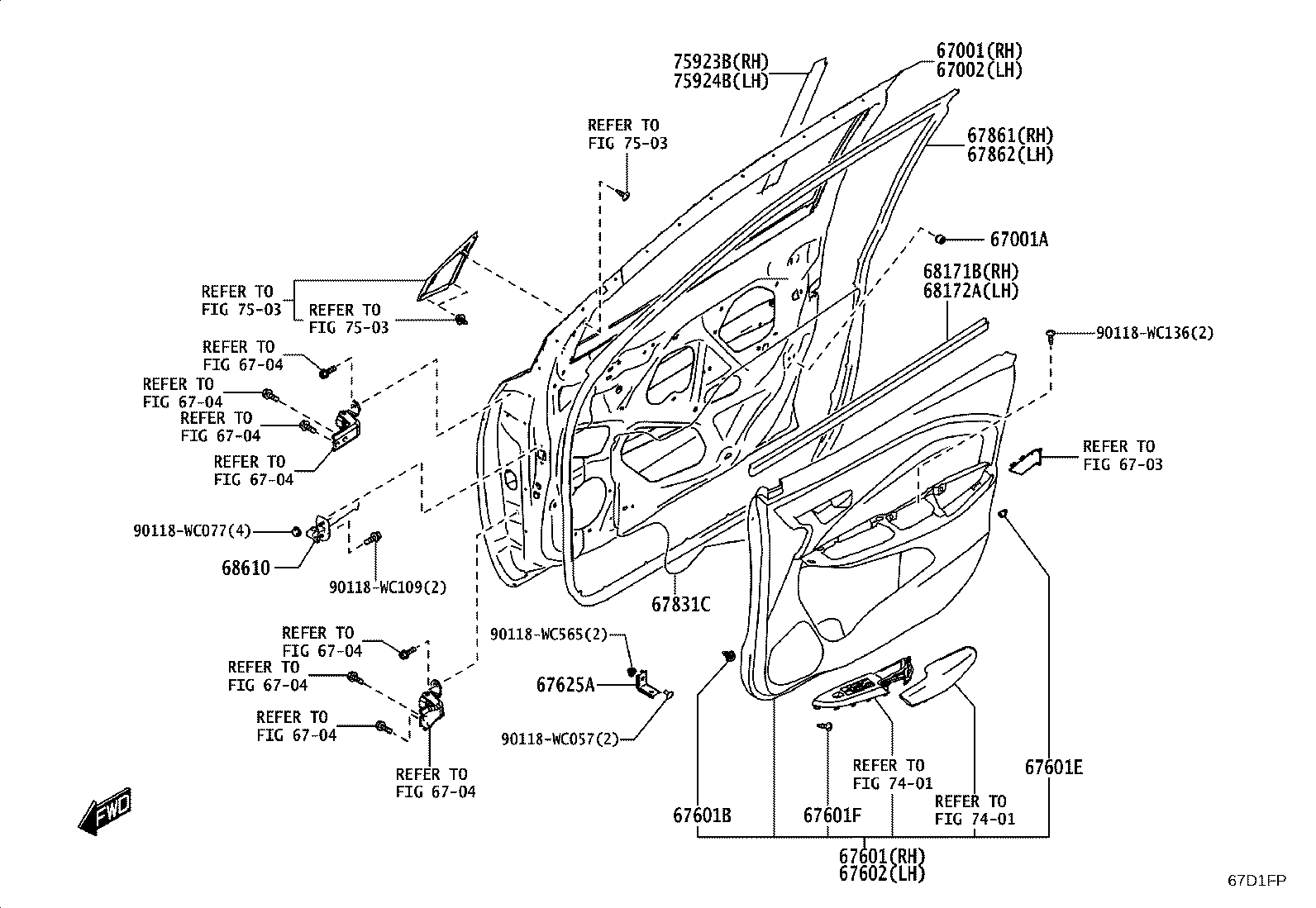 67001-WC021 PANEL SUB-ASSY, FRONT DOOR, RH product image