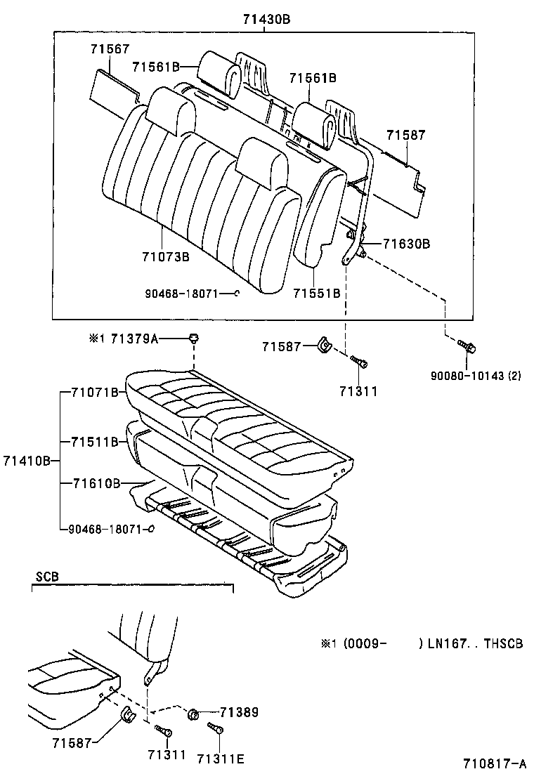 71017-04020 FRAME SUB-ASSY, REAR SEAT BACK product image