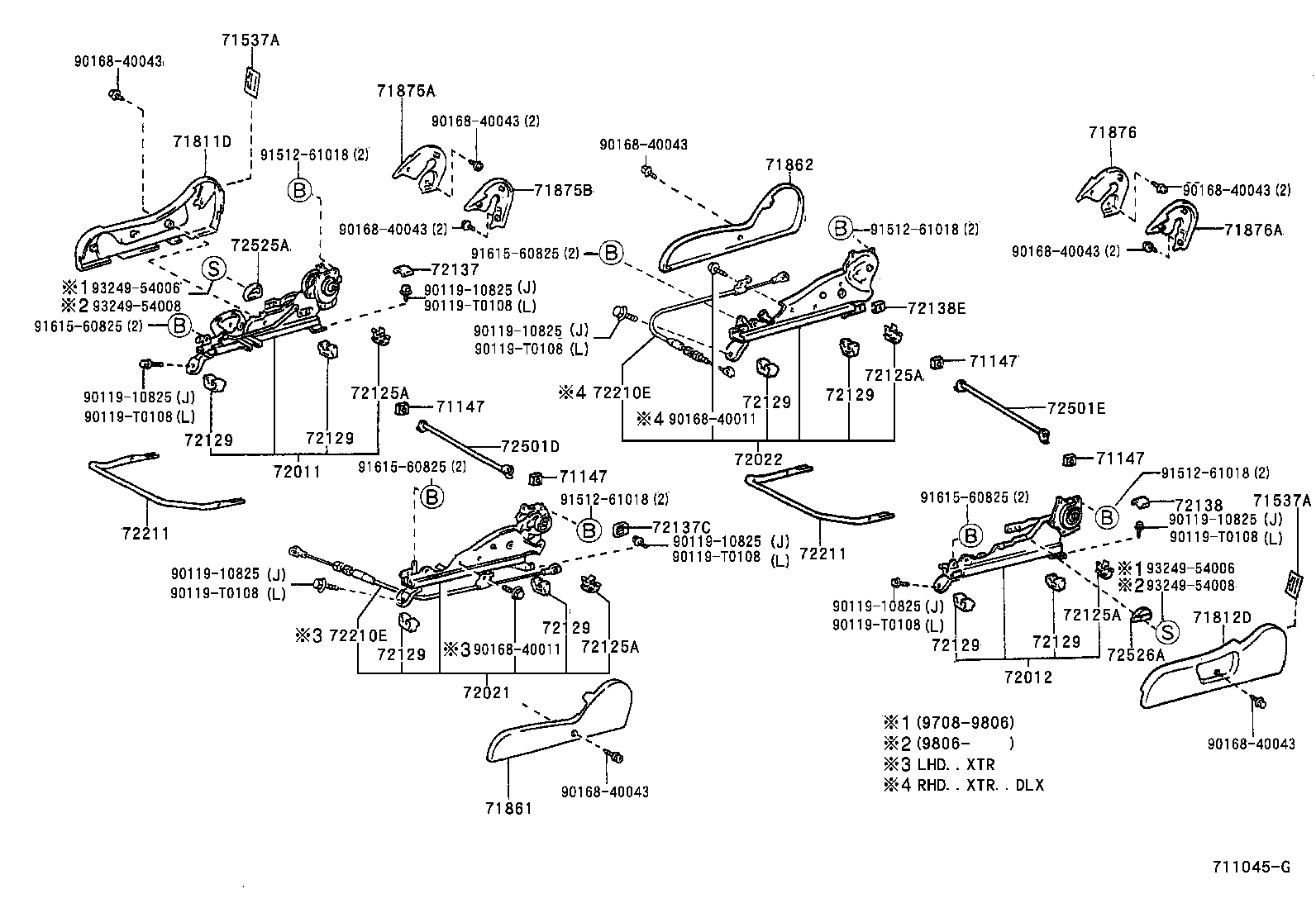 71017-04020 FRAME SUB-ASSY, REAR SEAT BACK product image