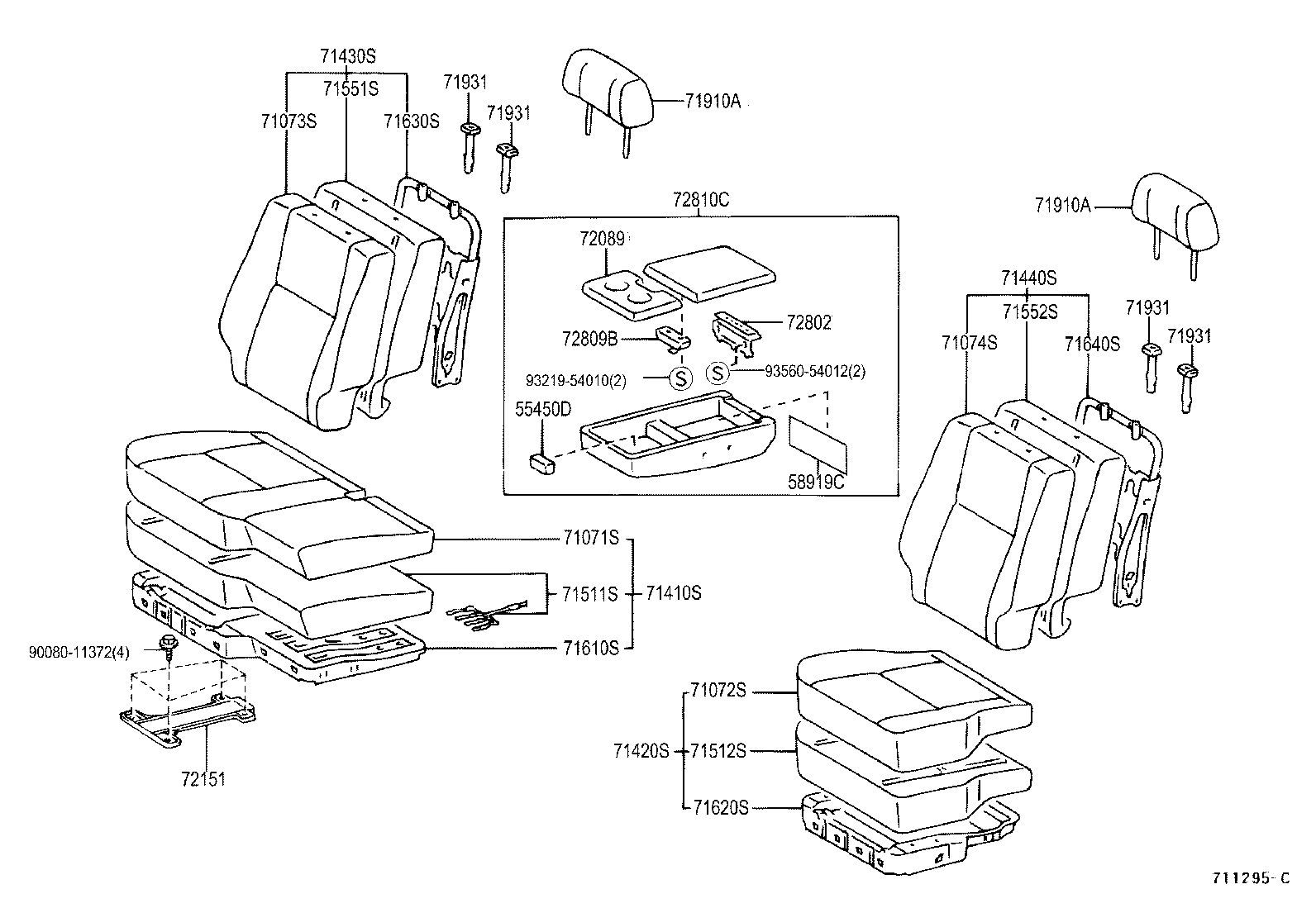 71017-0C010 FRAME SUB-ASSY, REAR SEAT BACK product image