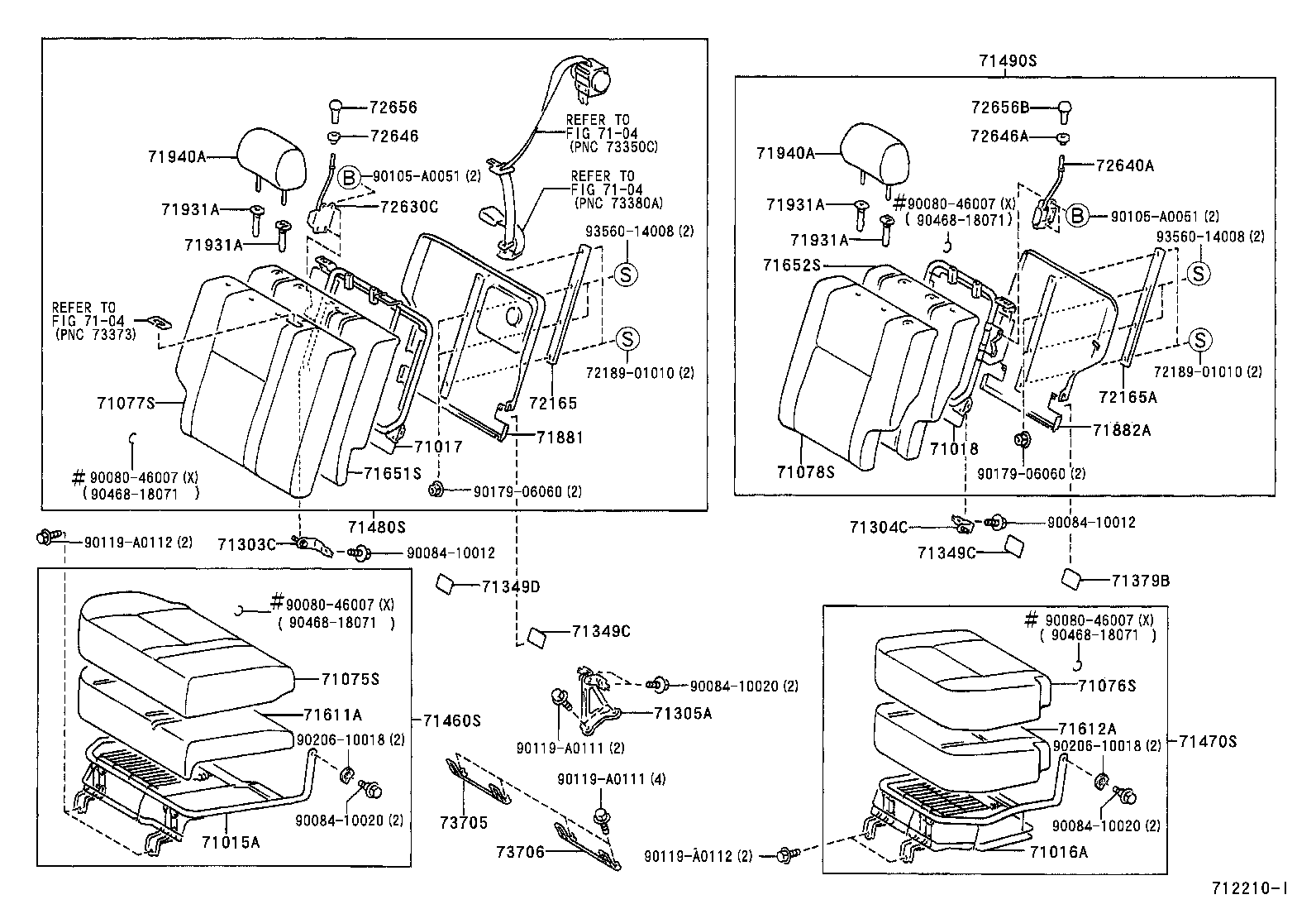 71017-02130 FRAME SUB-ASSY, REAR SEAT BACK, RH product image