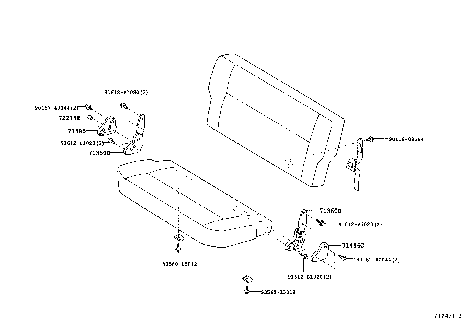 71017-04020 FRAME SUB-ASSY, REAR SEAT BACK product image