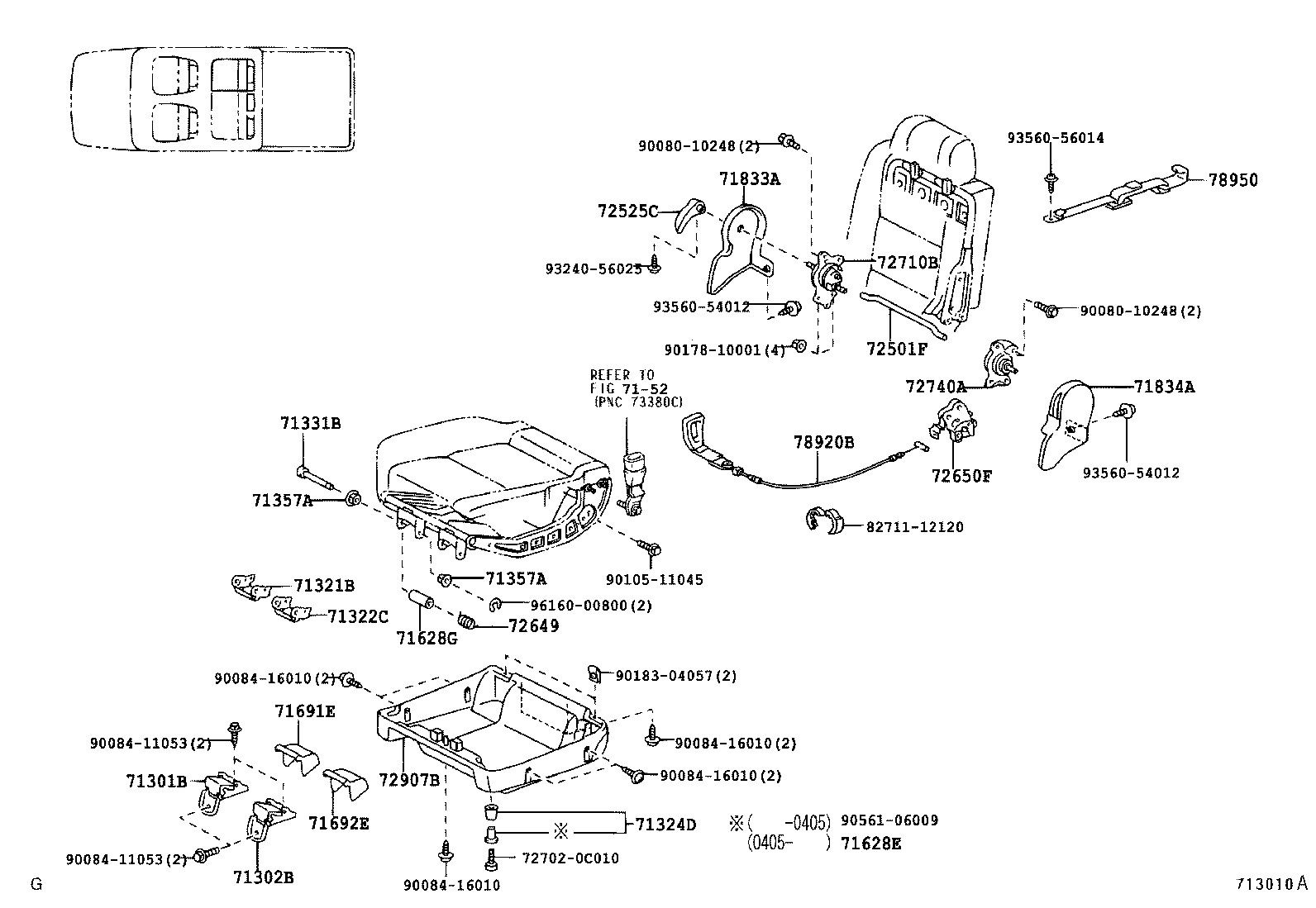 71017-0C010 FRAME SUB-ASSY, REAR SEAT BACK product image