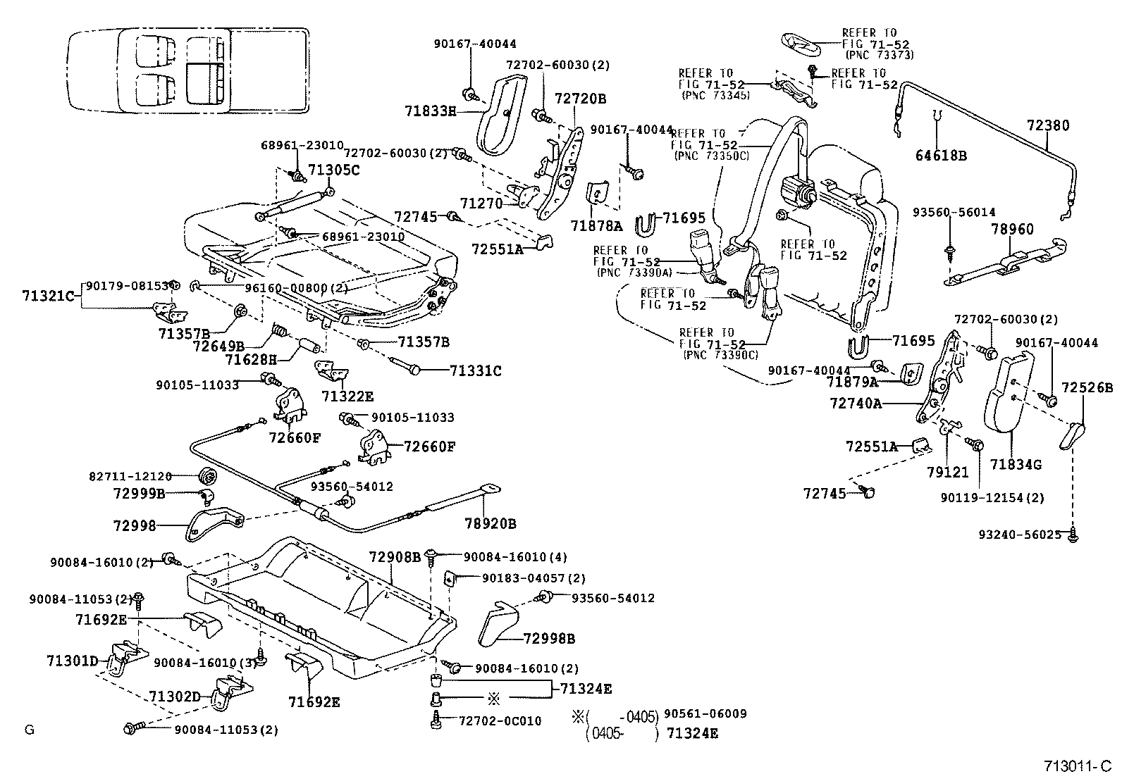 71017-0C010 FRAME SUB-ASSY, REAR SEAT BACK product image