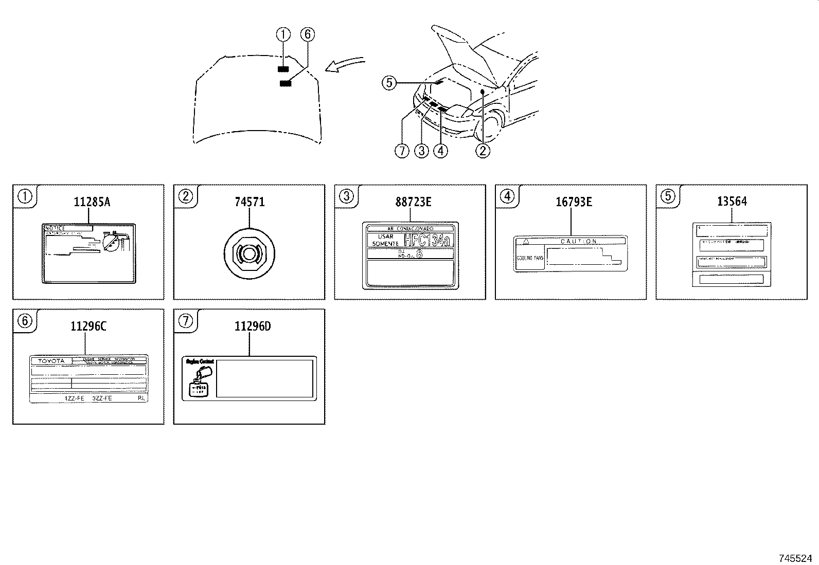 11285-0G020 LABEL, COOLANT SYSTEM NOTICE product image