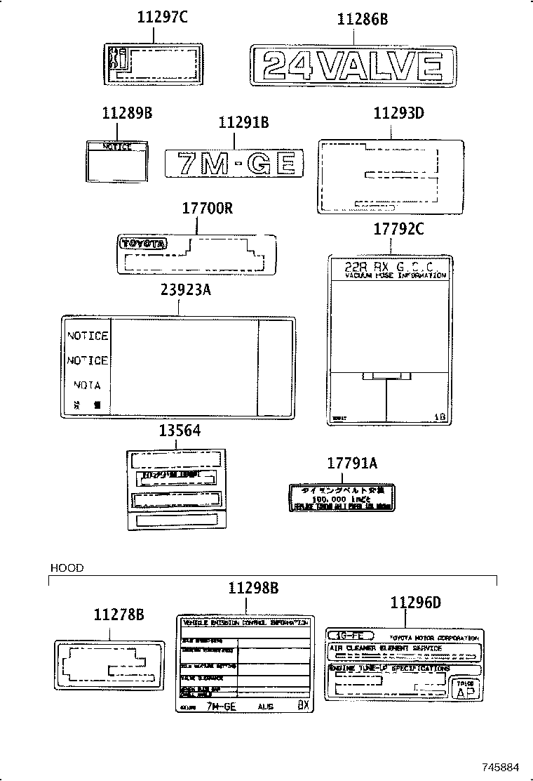 11296-54030 LABEL, ENGINE CAUTION product image