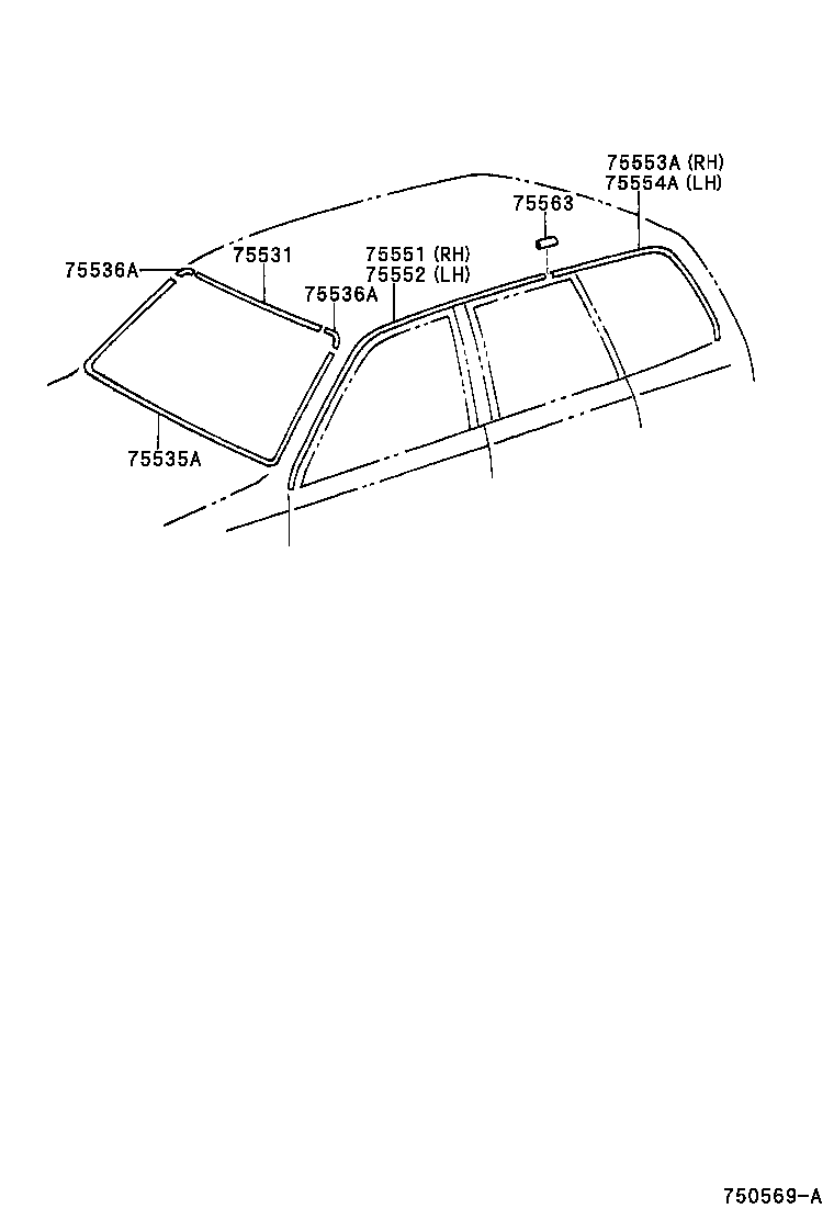 75504-38010 MOULDING SUB-ASSY, WINDSHILD, OUTSIDE LOWER product image