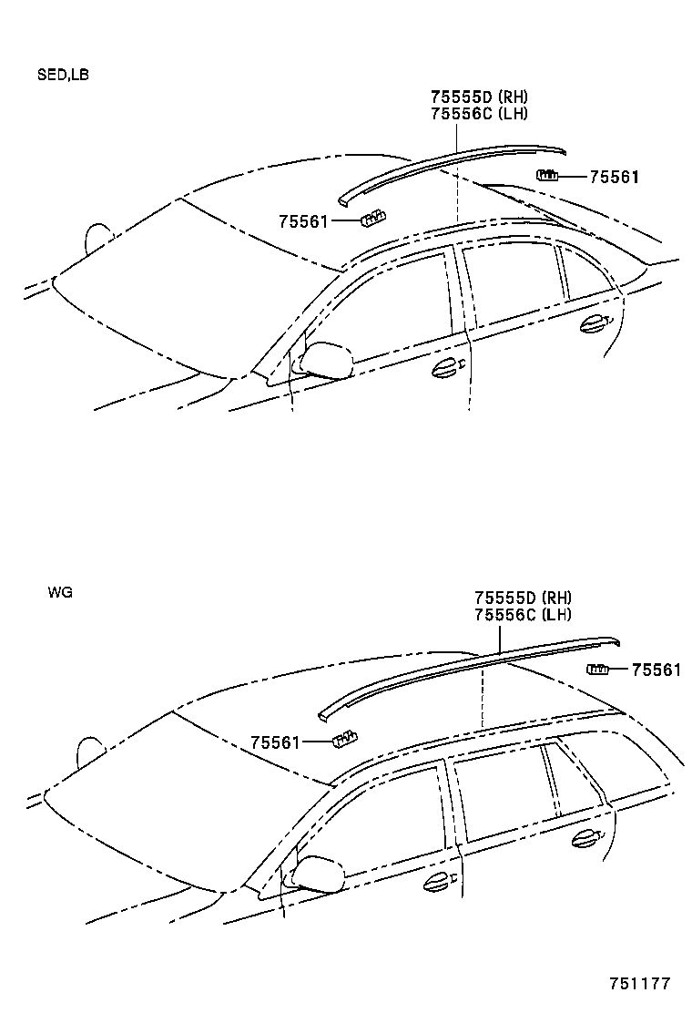 75867-30110 CLIP, ROCKER PANEL MOULDING product image