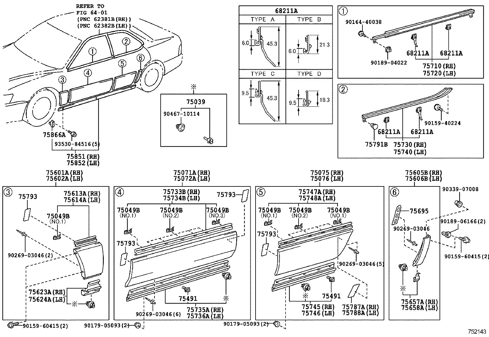 75710-33010 MOULDING ASSY, FRONT DOOR BELT, RH product image
