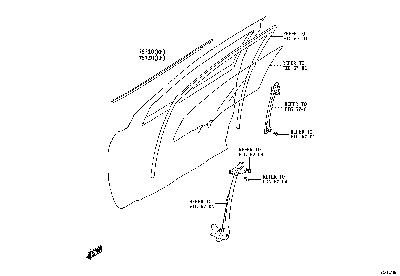 68160-WC003 MOULDING ASSY, FRONT DOOR BELT, RH product image