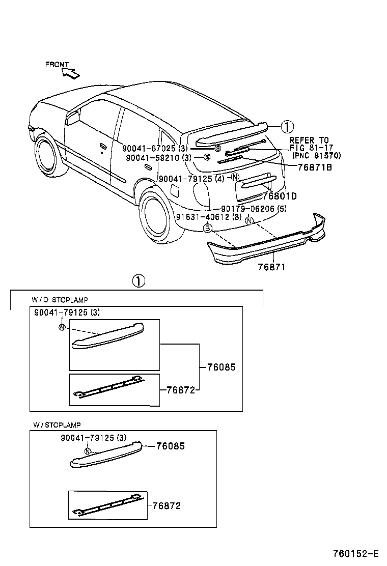 76091-97202-08 SPOILER SUB-ASSY, REAR product image