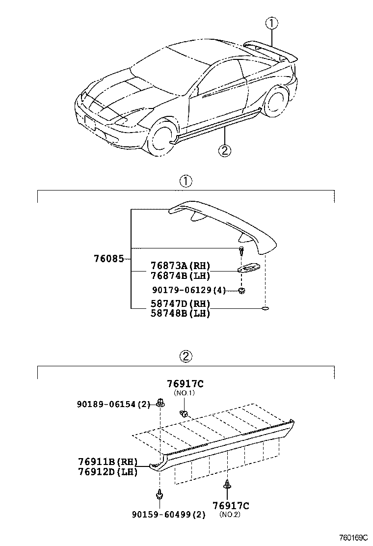 76085-20380-F0 SPOILER SUB-ASSY, REAR product image