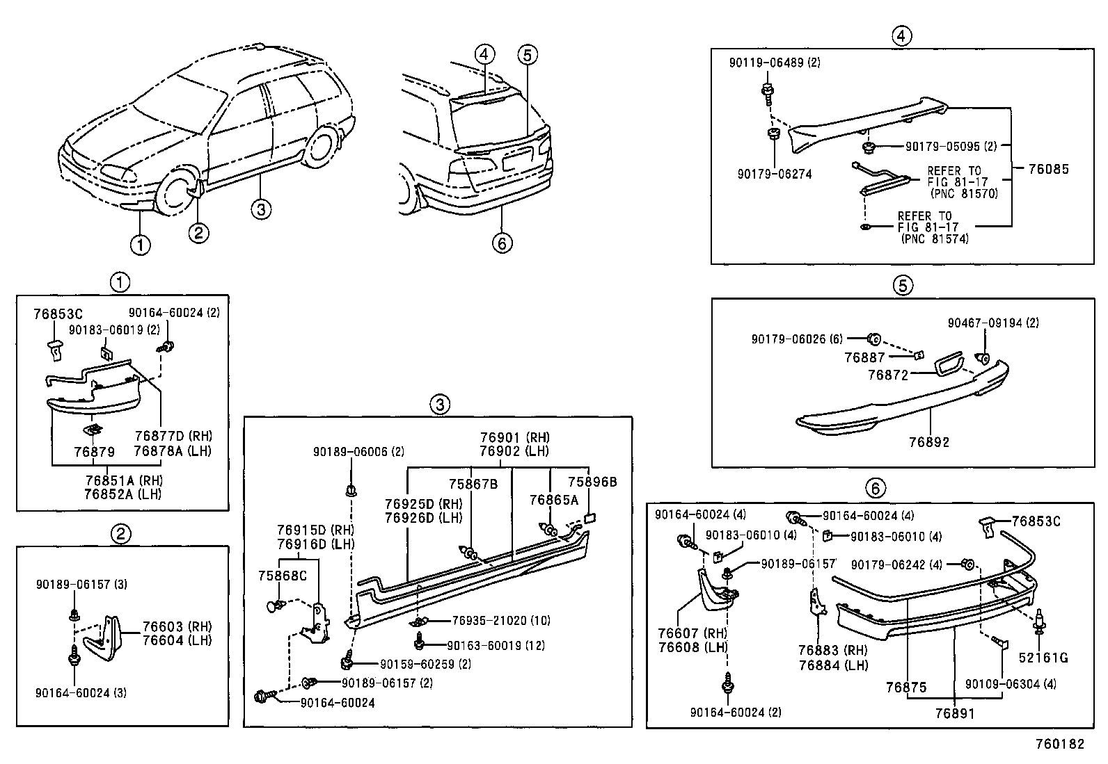 76871-21903 SPOILER SUB-ASSY, REAR product image