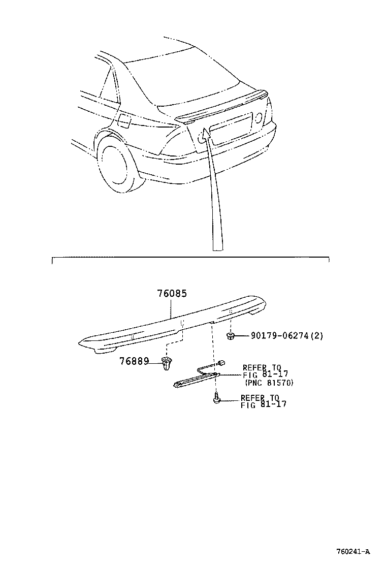 76871-53010-J2 SPOILER SUB-ASSY, REAR product image