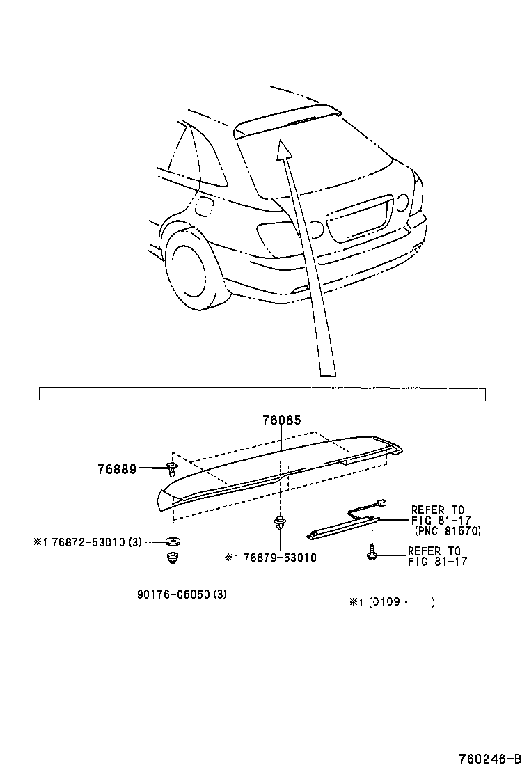 76871-53010-J2 SPOILER SUB-ASSY, REAR product image