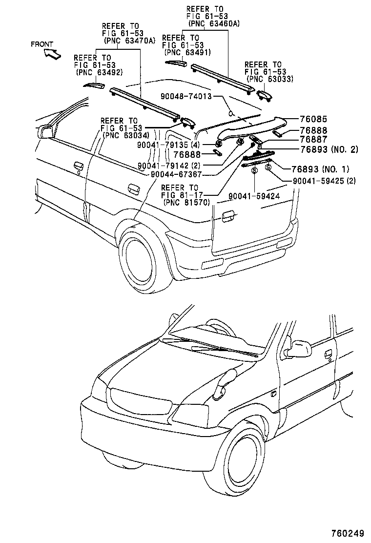 76871-87401-32 SPOILER SUB-ASSY, REAR product image