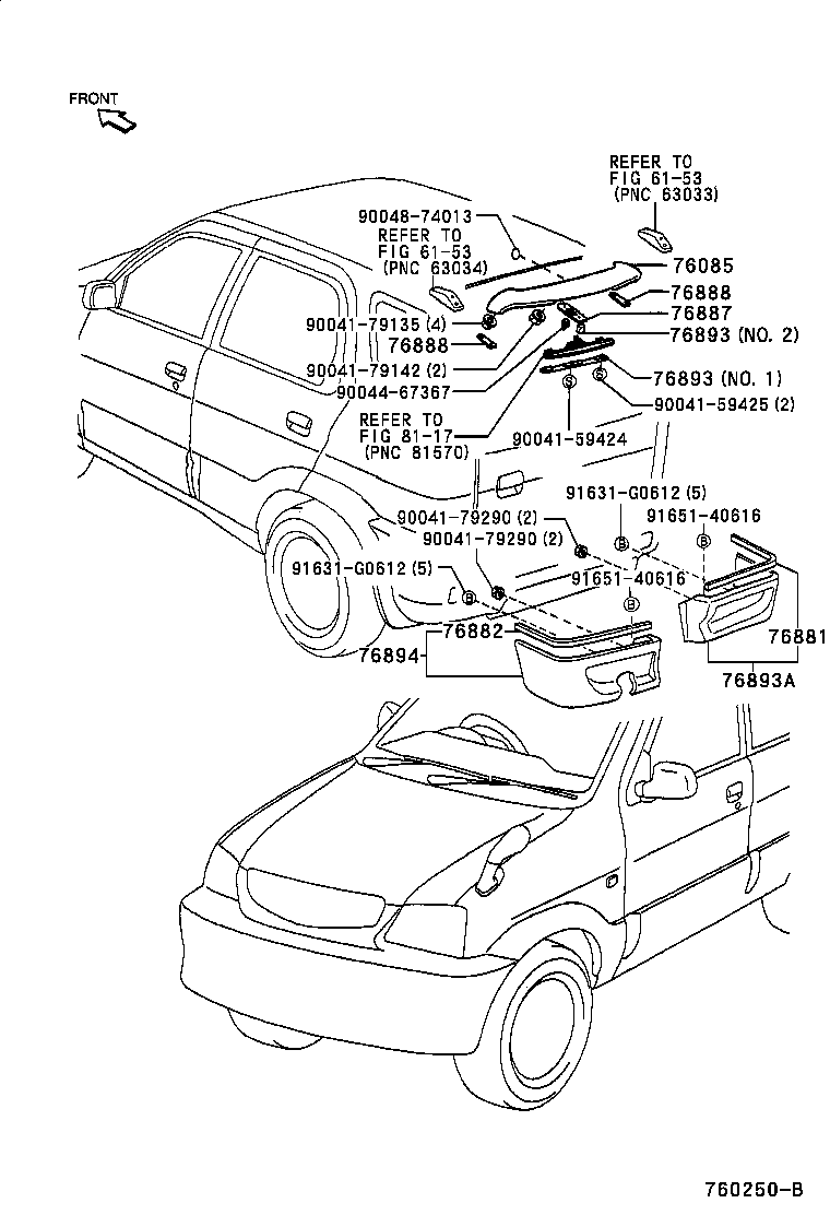76871-87401-32 SPOILER SUB-ASSY, REAR product image