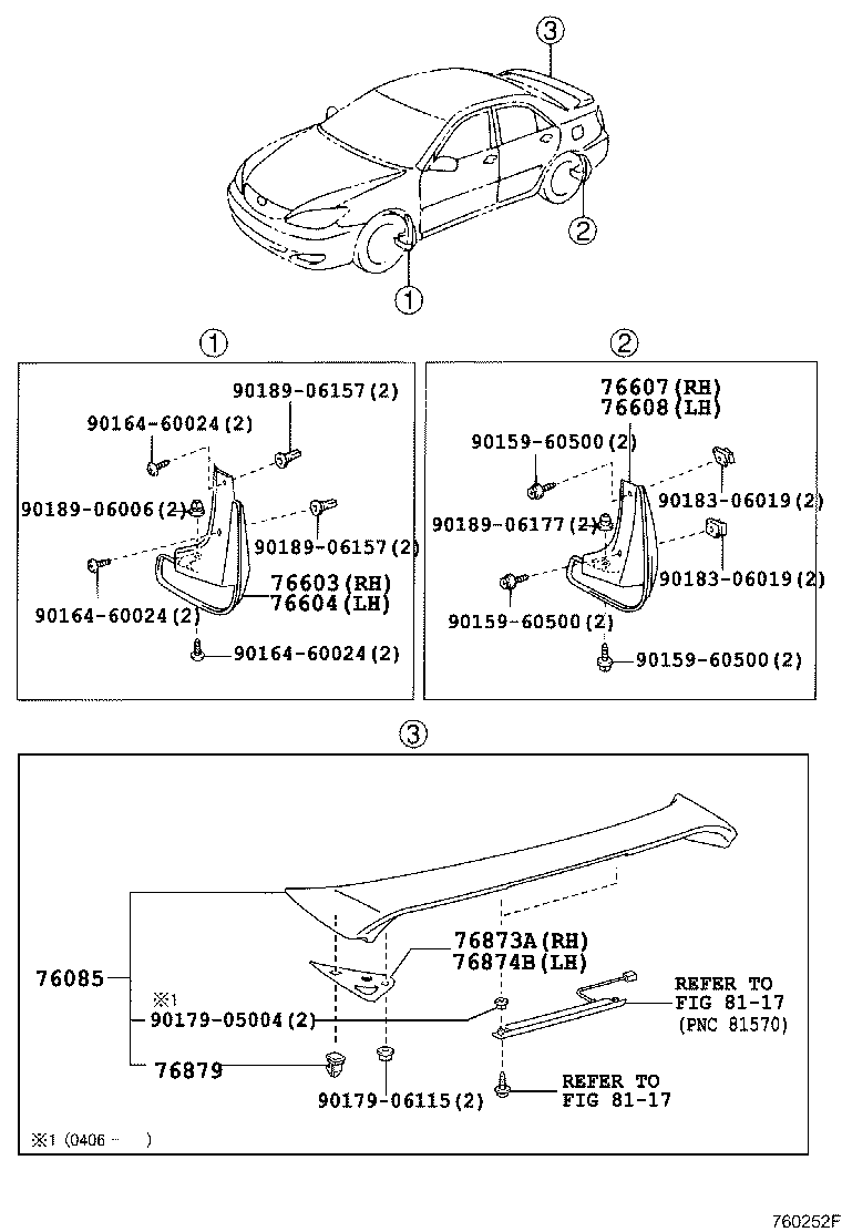 76085-33091 SPOILER SUB-ASSY, REAR product image