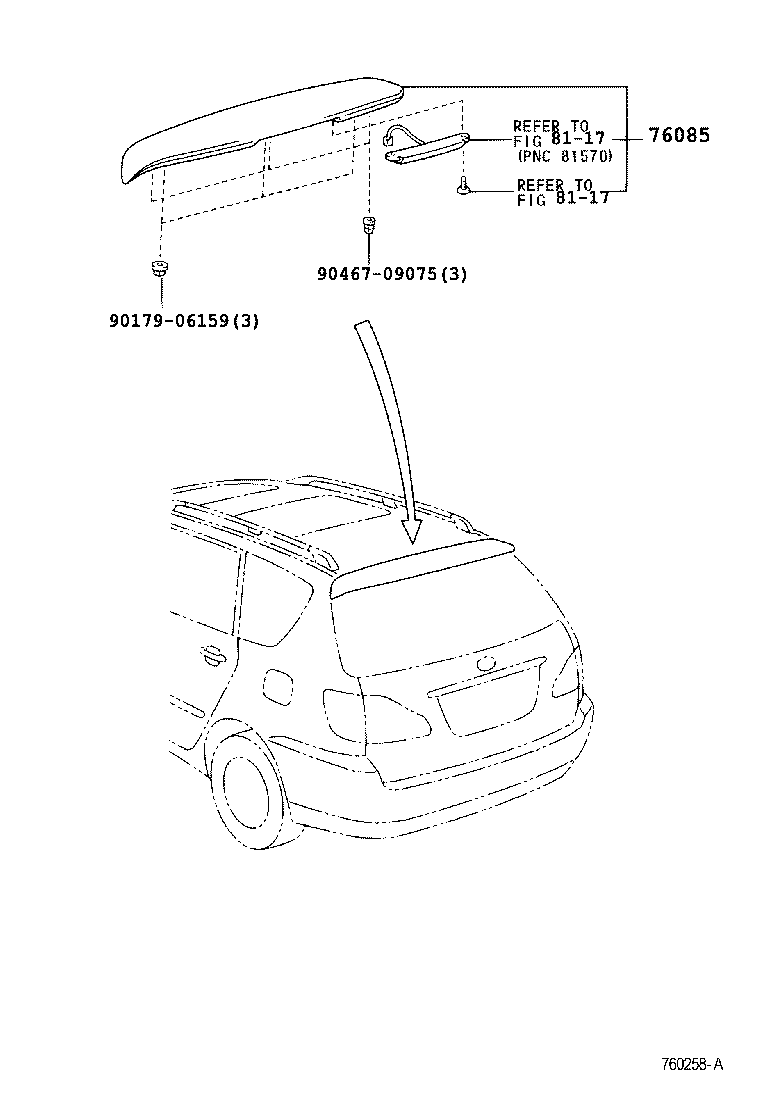 76085-44080-F0 SPOILER SUB-ASSY, REAR product image