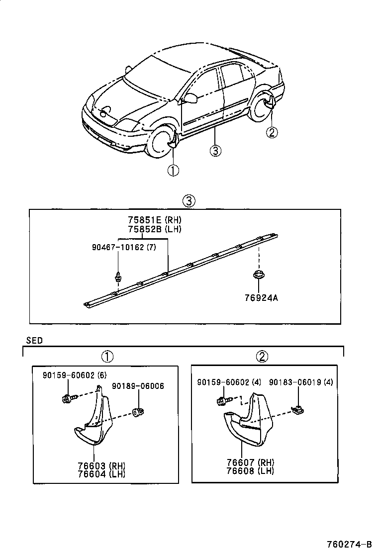 75852-02020 MOULDING, BODY ROCKER PANEL, LH product image