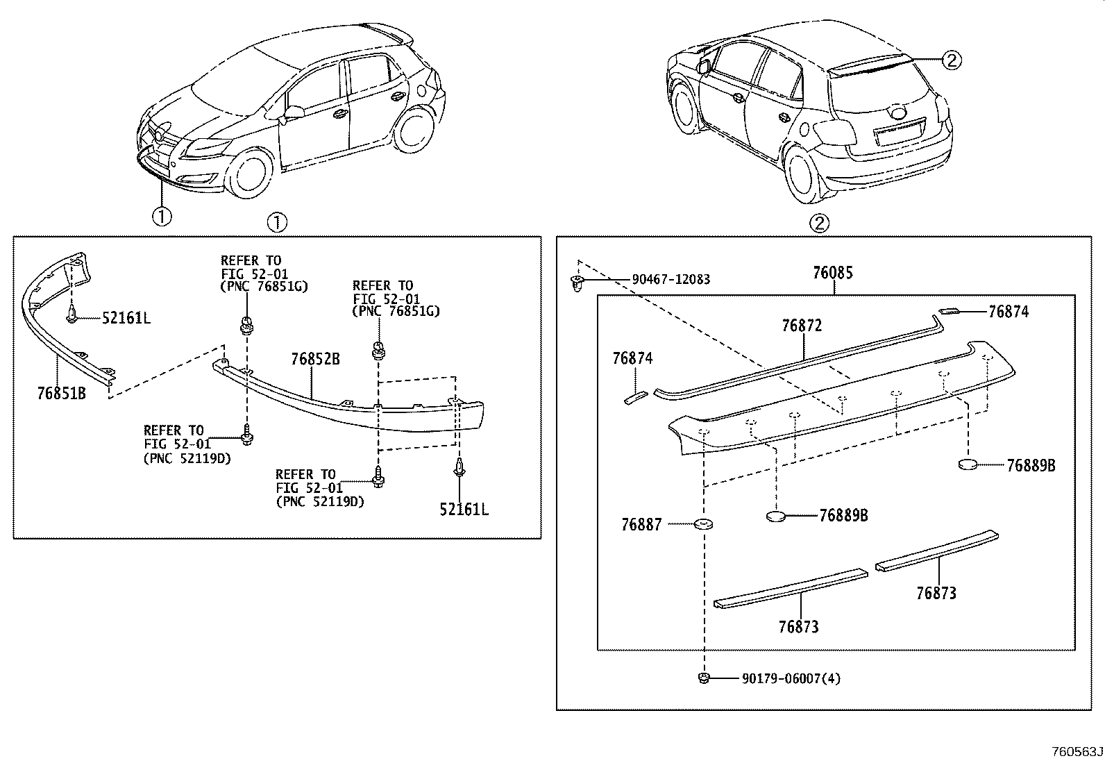 76085-12460-C0 SPOILER SUB-ASSY, REAR product image