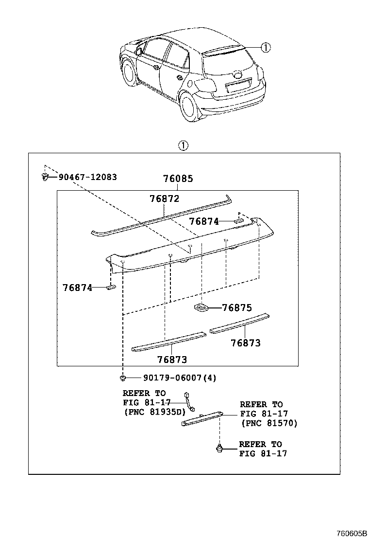 76085-12919-C0 SPOILER SUB-ASSY, REAR product image