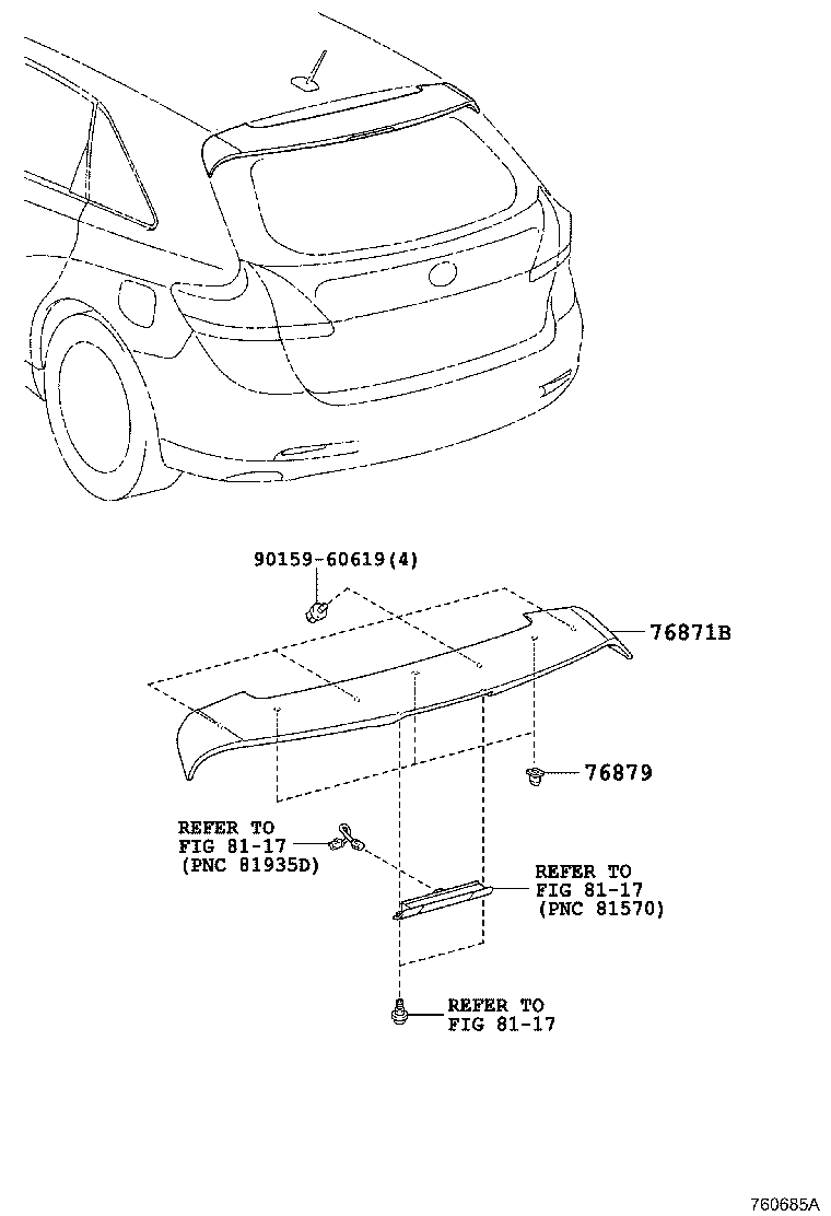 76871-0T901 COVER, REAR SPOILER product image
