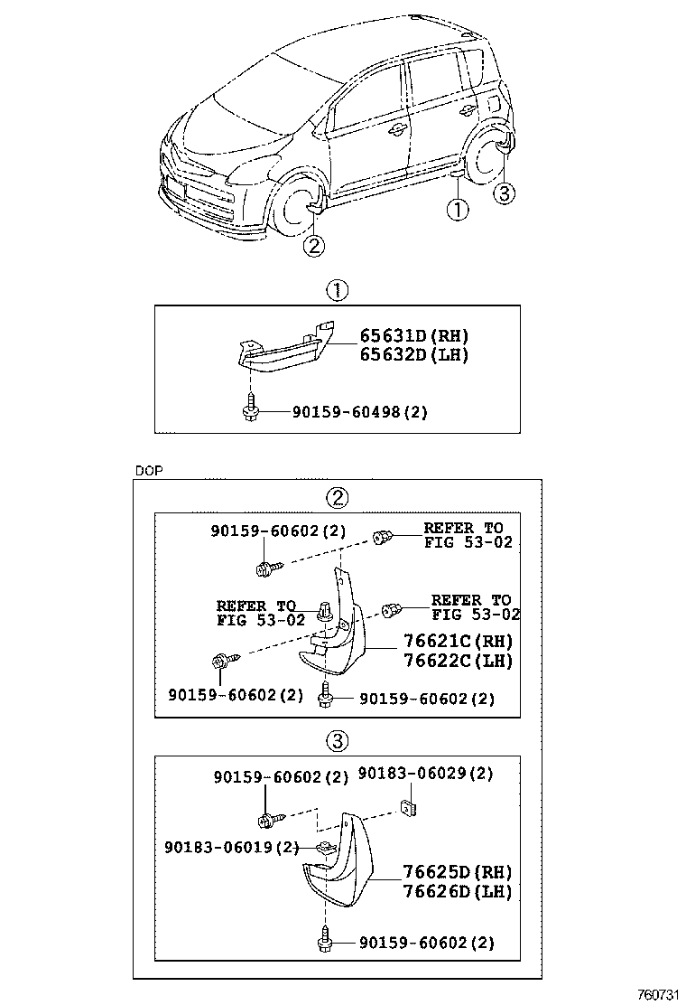 65631-52080 PLATE, REAR WHEEL HOUSE, FRONT RH product image