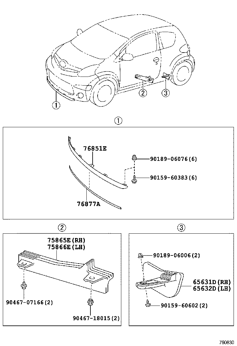 65631-0H010 PLATE, REAR WHEEL HOUSE, FRONT RH product image