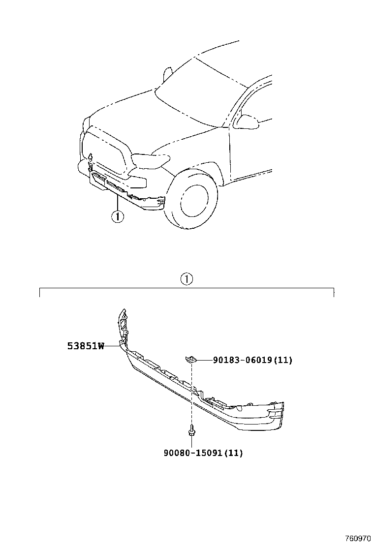 76852-04902 COVER, FRONT SPOILER, LH product image