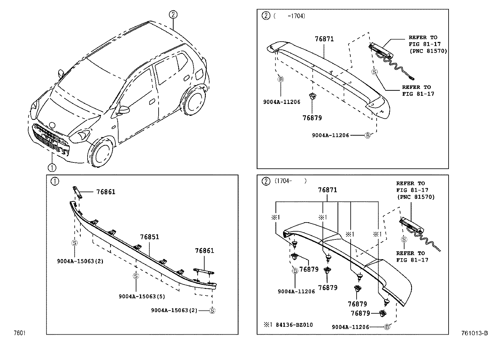 90467-09196 CLIP, REAR SPOILER, NO.1 product image