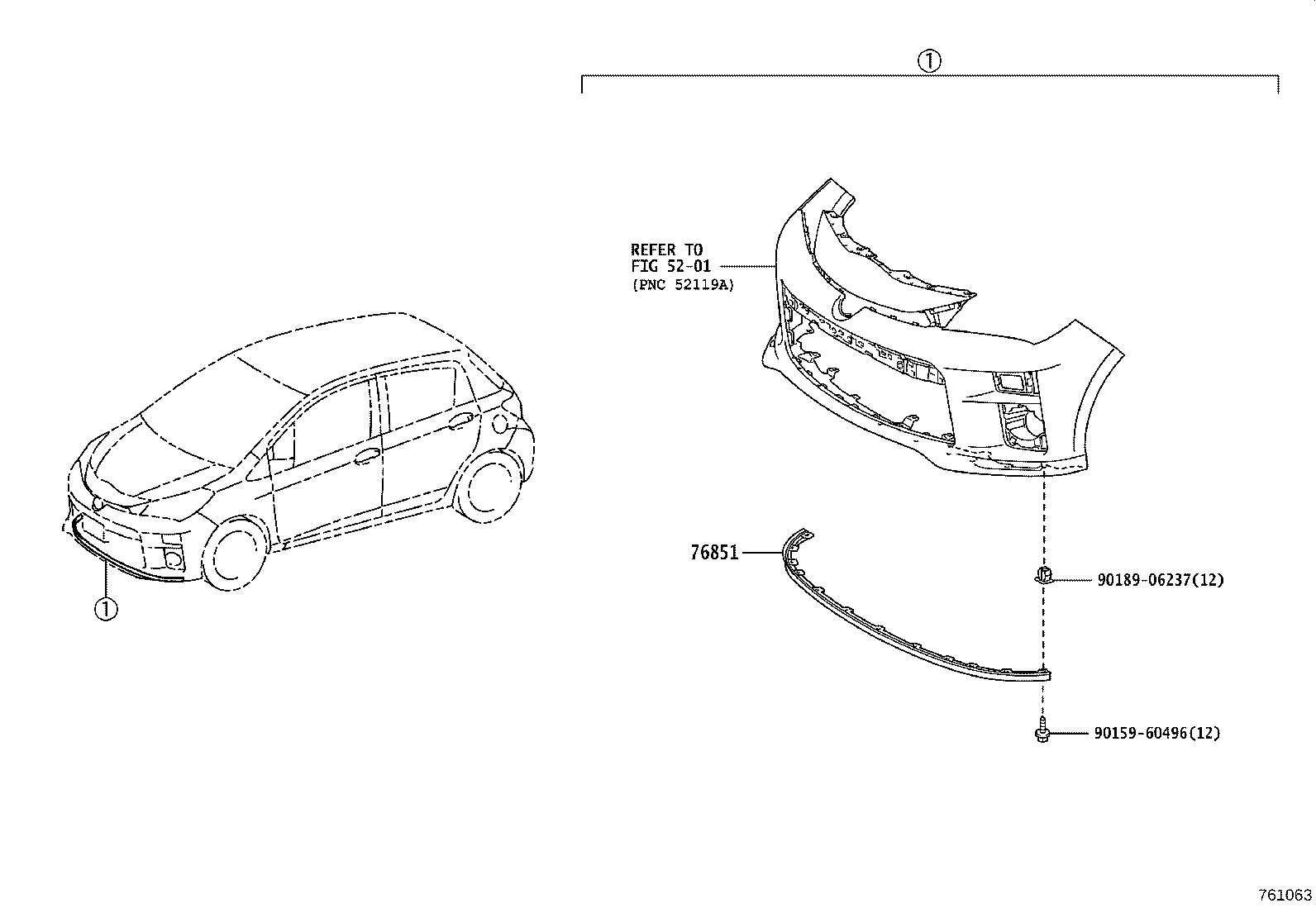 76085-52281-B0 SPOILER SUB-ASSY, REAR product image